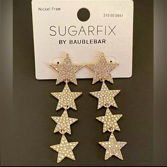 Sugarfix by Baublebar NWT Gold Tone Shooting Star NICKEL FREE Earrings dangle - Picture 1 of 5